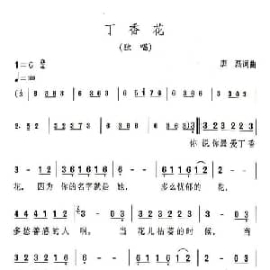 丁香花_通俗唱法乐谱_词曲:唐磊 唐磊