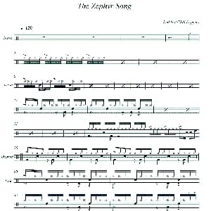 The Zephyr song 鼓谱