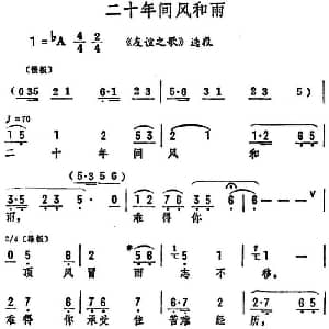 评剧谱 | 二十年间风和雨 友谊之歌 选段 筱俊亭