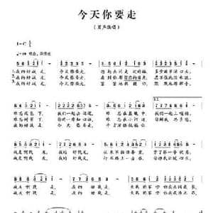 今天你要走_民歌简谱