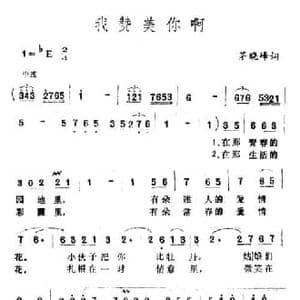 我赞美你啊_民歌简谱_词曲:茅晓峰 王酩