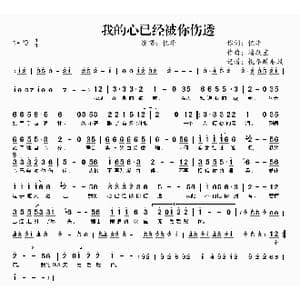 我的心已经被你伤透_歌曲简谱_词曲:忆华 潘跃宝