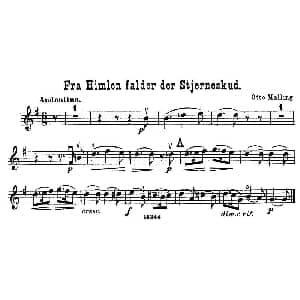 小提琴谱 | Fra Himlen falder der Stjerneskud.