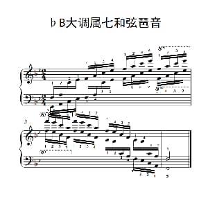 第九级15.♭B大调属七和弦琶音 钢琴谱