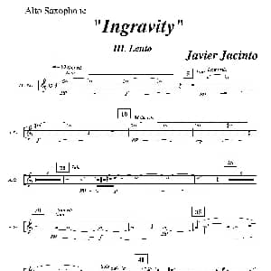 萨克斯谱 | Ingravity 第三乐章 中音萨克斯分谱 Javier Jacinto