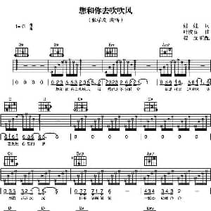 想和你去吹吹风 吉他谱 娃娃 叶俊良
