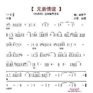 兄弟情谊_歌曲简谱_词曲: 赵季平