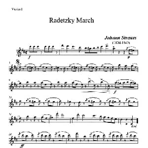 小提琴谱 | Radetzky March 拉德斯基进行曲 Johann Strauss