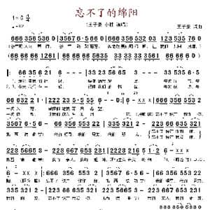 忘不了的绵阳_歌谱投稿_词曲:王子豪 王子豪