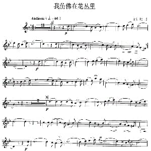 口琴谱 | 我仿佛在花丛里 法 比才