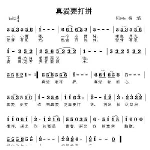 真爱要打拼_通俗唱法乐谱_词曲:杨焰 杨焰