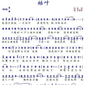 枯叶_歌谱投稿_词曲:食指 李国喜