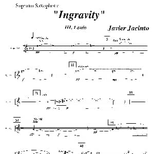 萨克斯谱 | Ingravity 第三乐章 高音萨克斯分谱 Javier Jacinto