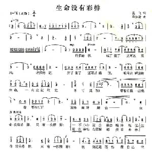 生命没有彩排_通俗唱法乐谱_词曲:吴飞 郑仁清