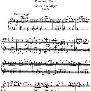 海顿 钢琴奏鸣曲 Hob XVI 27 in G major 钢琴谱 海顿
