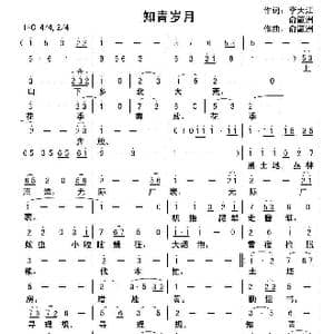满江红 知青岁月_歌曲简谱_词曲:李大江 俞瀛洲 俞瀛洲