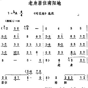 评剧谱 | 老身居住南阳地 对花枪 选段 筱俊亭