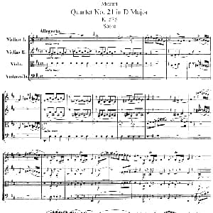 小提琴谱 | Mozart Quartet No.21 in D Major,K.575 总谱