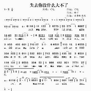 失去你没什么大不了_歌曲简谱_词曲:可歆 群可