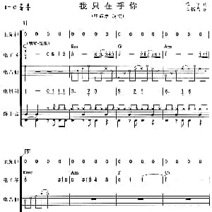 我只在乎你 吉特巴 乐队总谱 慎芝