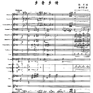 乡音乡情 独唱 乐队伴奏总谱 晓光 徐沛东