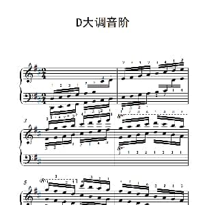 第五级 5.D大调音阶 中央音乐学院 钢琴 业余 考级教程 4 6级