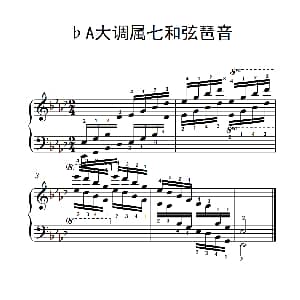 第八级19.♭A大调属七和弦琶音 钢琴谱