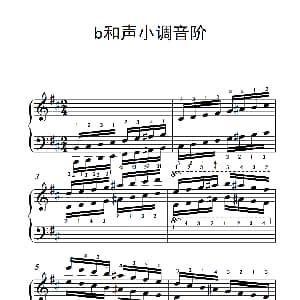 第八级6.b和声小调音阶 钢琴谱