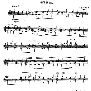 费尔南多 索尔 古典吉他练习曲 No.1 吉他谱 ​费尔南多 索尔 Fernando Sor 1778 1839