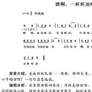 酒啊,一杯杯地喝_民歌简谱_词曲: 茂县民歌 朱婷记谱