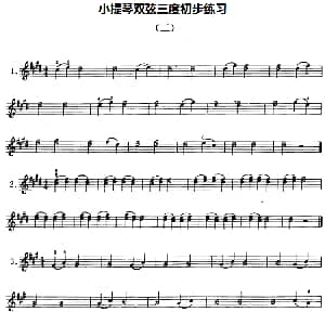 小提琴谱 | 小提琴双弦三度初步练习 二 赵惟俭