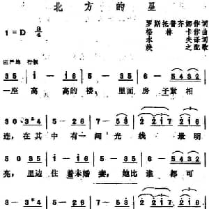 北方的星 俄罗斯 _外国歌谱_词曲:罗斯托普齐娜作词 水夫译词 格林卡作曲 焕之配歌