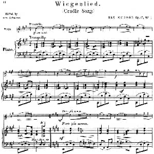 25首小提琴曲合集 Wiegenlied. 钢琴谱 BENONI LAGYE
