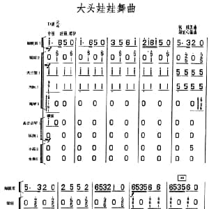 大头娃娃舞曲 儿童乐曲 民族管弦乐总谱 林缘原曲 谢直心编曲