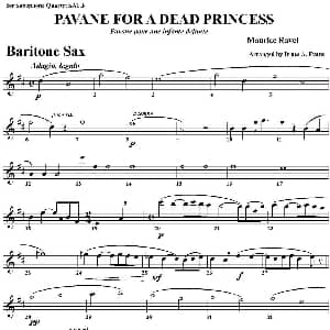 萨克斯谱 | PAVANE FOR A DEAD PRINCESS 四重奏 上低音萨克斯分谱