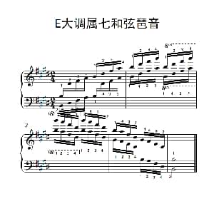 第八级9.E大调属七和弦琶音 钢琴谱