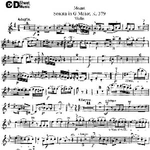 小提琴谱 | Violin Sonata in G Major K.379