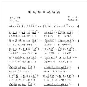 爱是你给的情伤_歌曲简谱_词曲:铭文 人里人