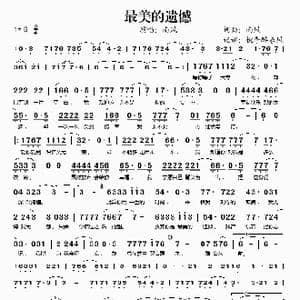 最美的遗憾_歌谱投稿_词曲:南风 南风