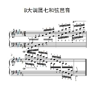 第六级 11.B大调属七和弦琶音 钢琴谱