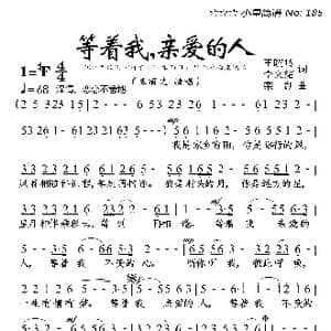 等着我,亲爱的人_歌曲简谱_词曲:王晓岭 李文绪 栾凯